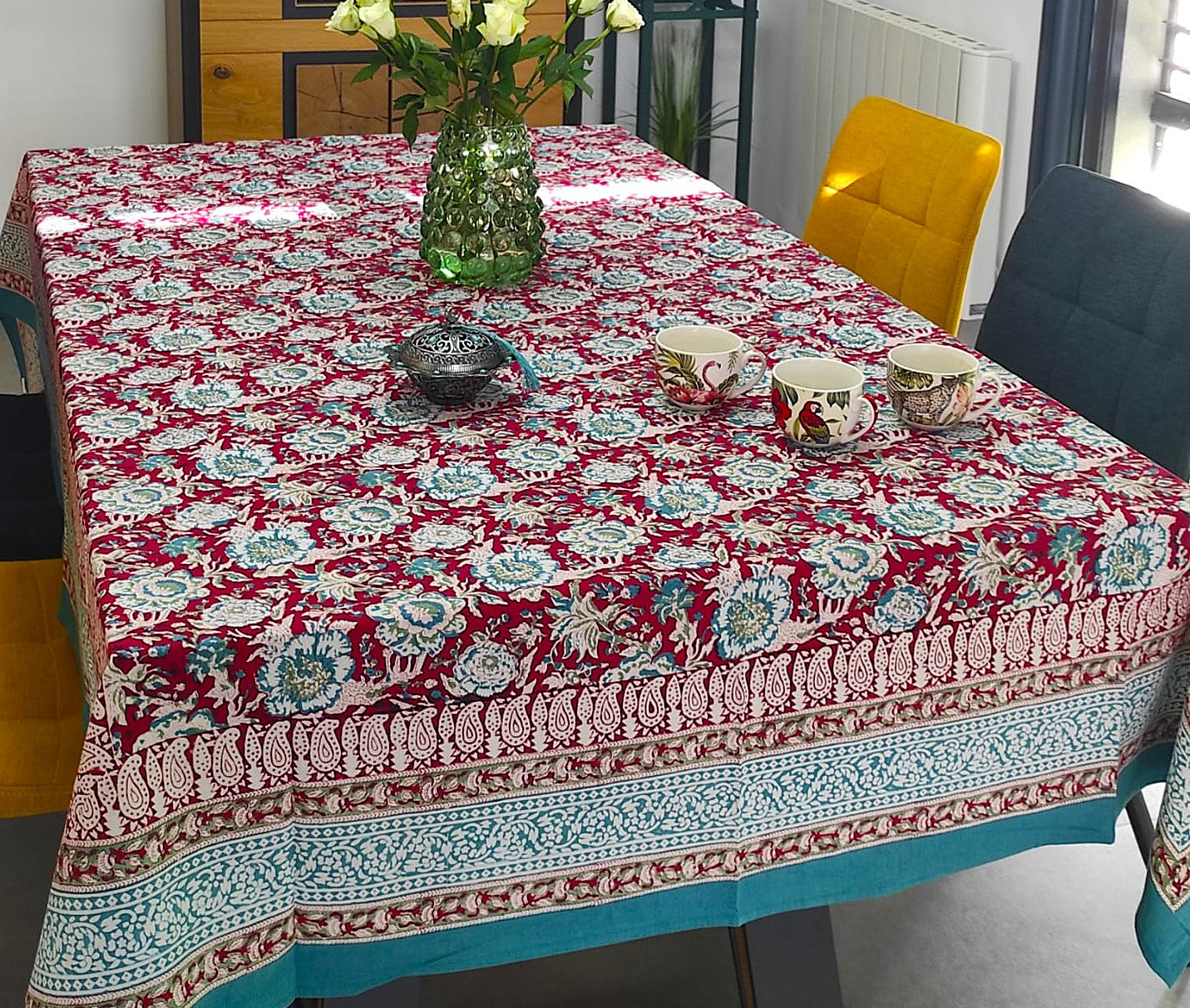 Nappe Coton Block print - 160x230 cms