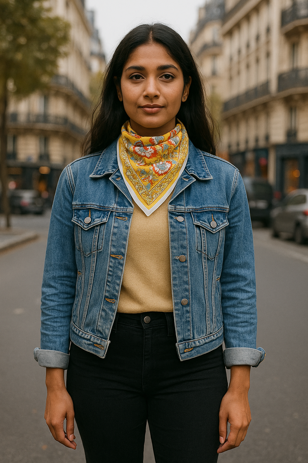 Carré foulard bandana en voile de coton – Block print Jaipur (50x50 cm)- MADURAI