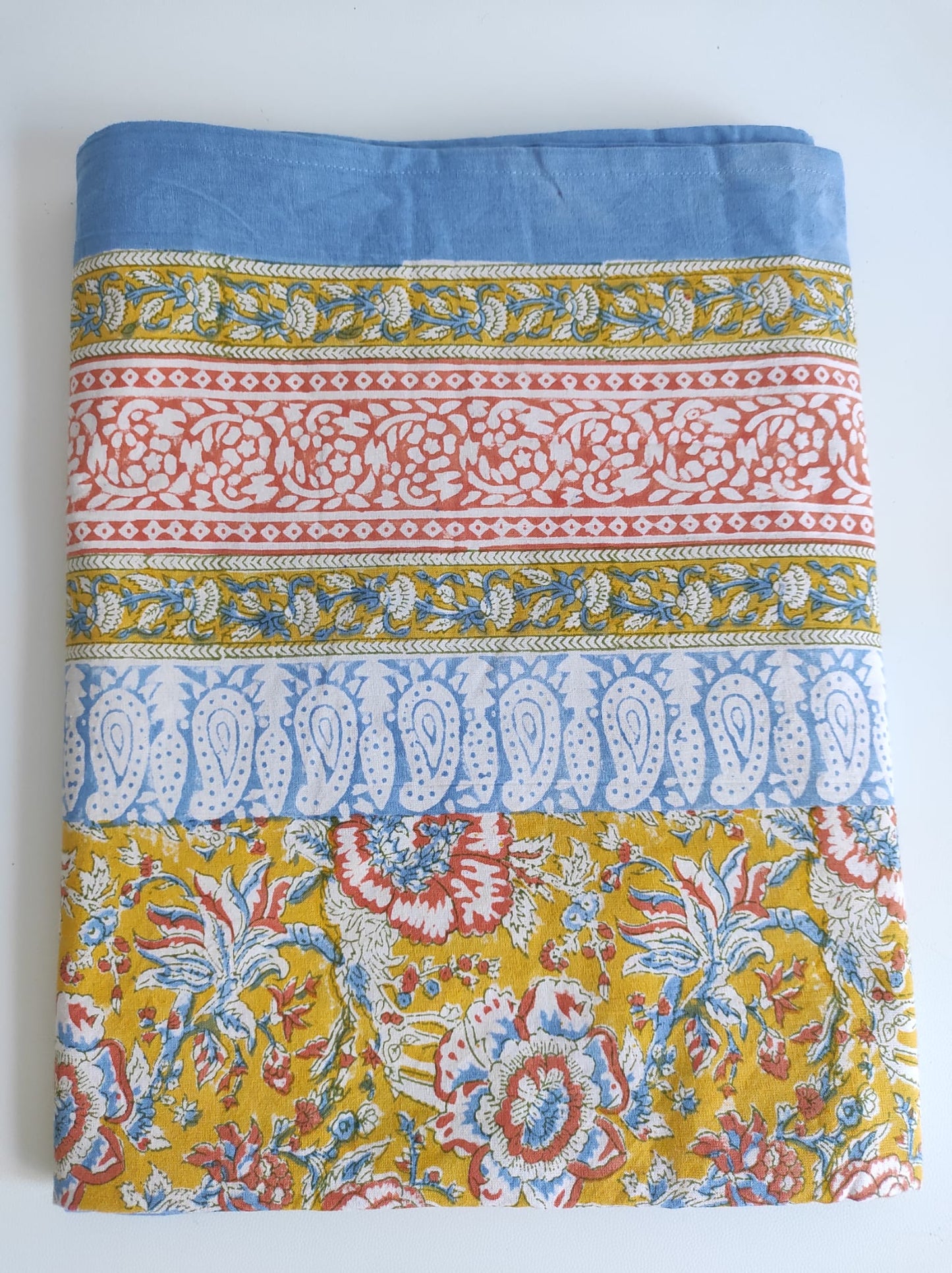 Nappe Coton Block print - 160x230 cms