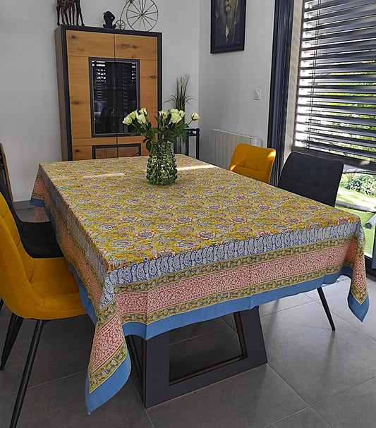 Nappe Coton Block print - 160x230 cms