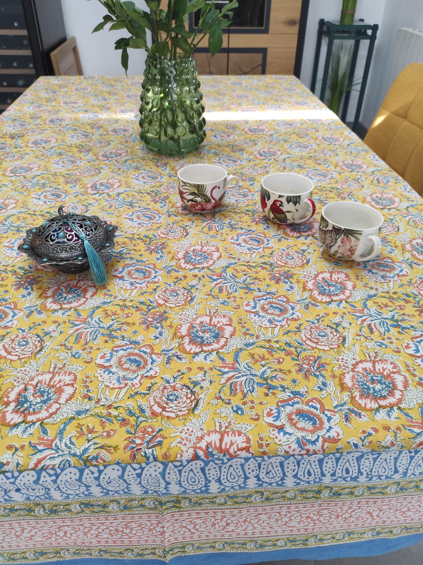 Nappe Coton Block print - 160x230 cms