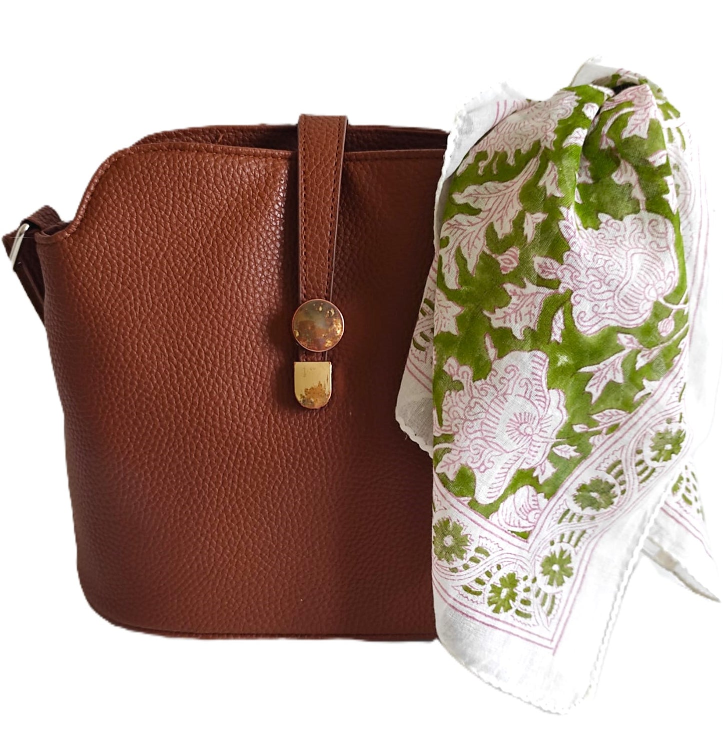 Carré foulard bandana en voile de coton – Block print Jaipur (50x50 cm) - JAIPUR