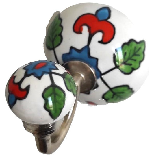 Patère Ronde en Céramique – Collection Udaipur (Ø 6 cm, L 8,5 cm)