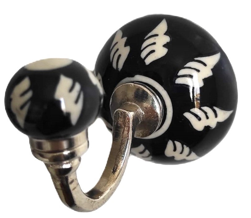 Patère Ronde en Céramique – Collection Udaipur (Ø 6 cm, L 8,5 cm)