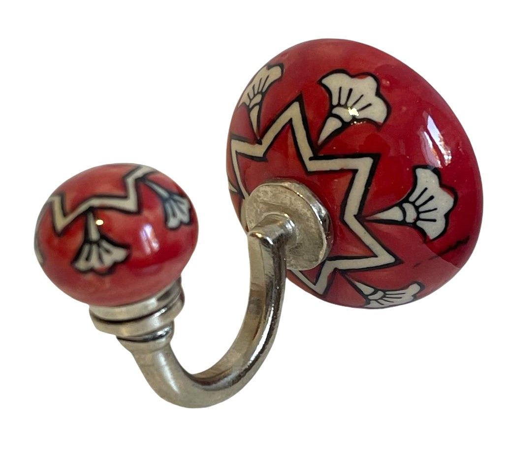 Patère Ronde en Céramique – Collection Udaipur (Ø 6 cm, L 8,5 cm)