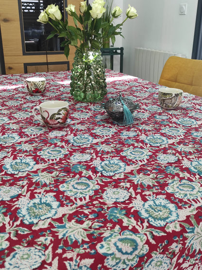 Nappe Coton Block print - 160x230 cms