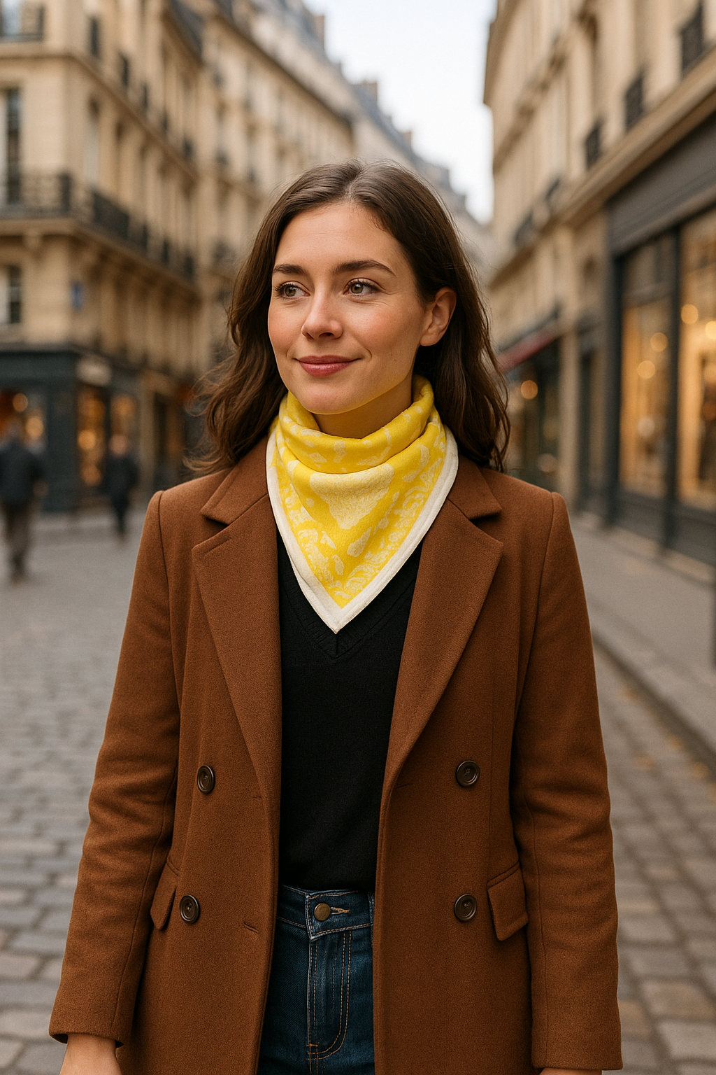 Carré foulard bandana en voile de coton – Block print Jaipur (50x50 cm) - COCHIN