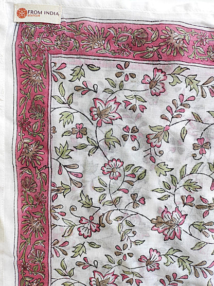 Carré foulard voile de coton Block Print 75 x 75 cms - CHENNAI