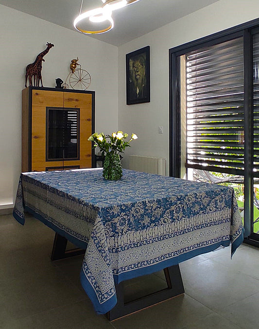 Nappe en coton Block Print 160 x 230 cms
