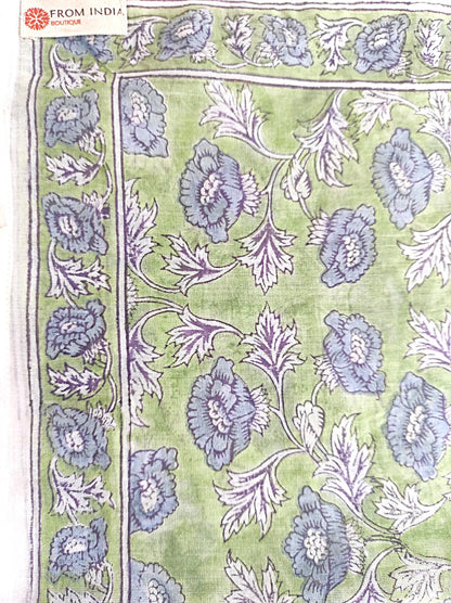 Carré foulard bandana en voile de coton – Block print Jaipur (50x50 cm) - BANGALORE