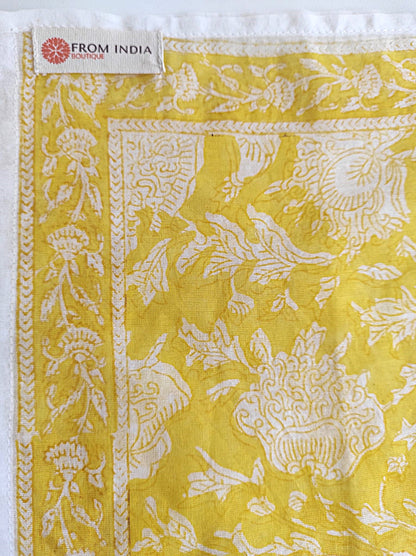 Carré foulard bandana en voile de coton – Block print Jaipur (50x50 cm) - COCHIN