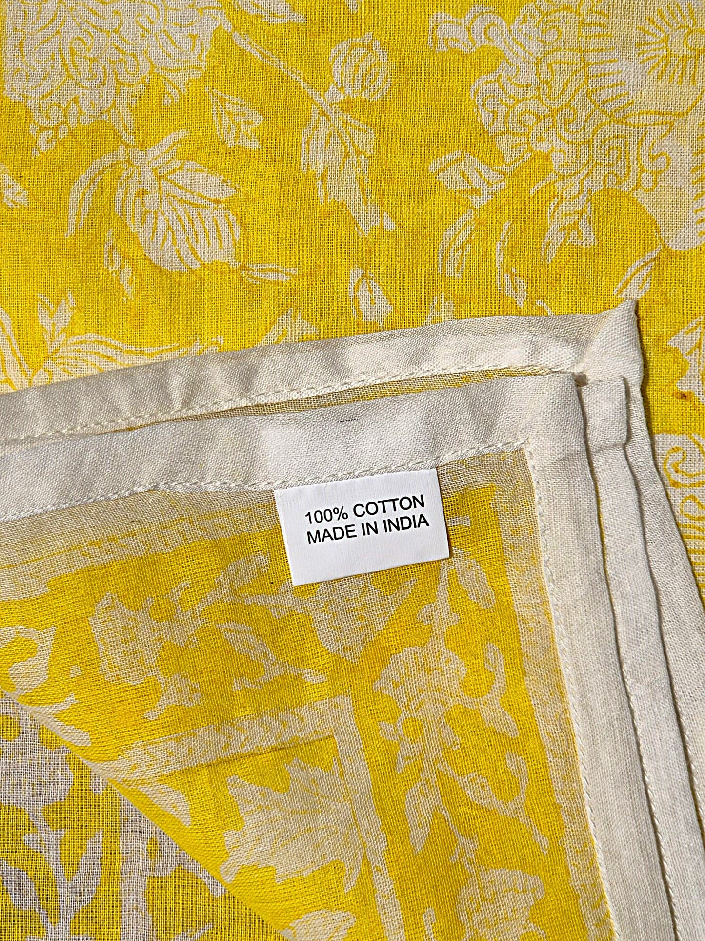 Carré foulard bandana en voile de coton – Block print Jaipur (50x50 cm) - COCHIN