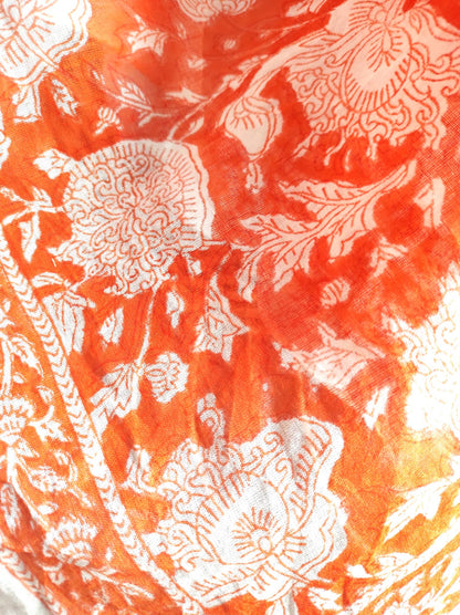 Carré foulard bandana en voile de coton – Block print Jaipur (50x50 cm) - MUMBAI