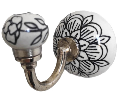 Patère Ronde en Céramique – Collection Udaipur (Ø 6 cm, L 8,5 cm)
