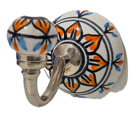 Patère Ronde en Céramique – Collection Udaipur (Ø 6 cm, L 8,5 cm)