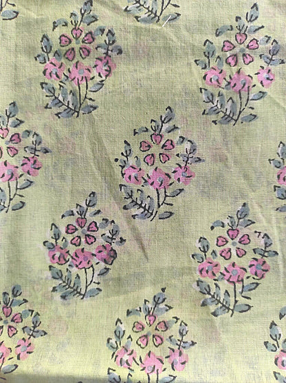 Carré foulard bandana en voile de coton – Block print Jaipur (100 x 100 cms ) PUNE