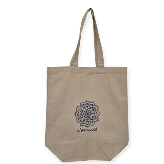 Sac en toile canvas NAMASTE 40x 34 x16 cms - Artisanat de Kolkata - Sac yoga