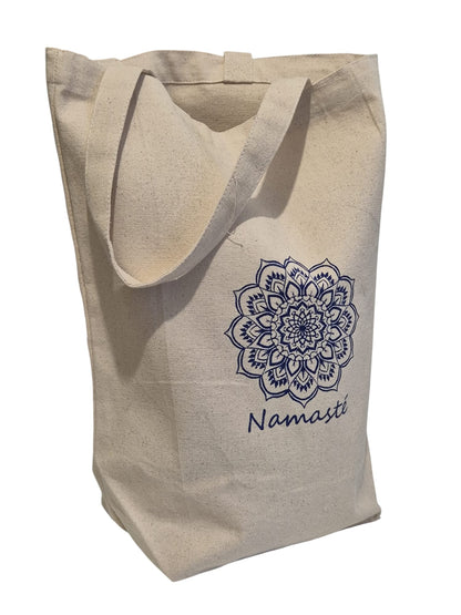 Sac en toile canvas NAMASTE 40x 34 x16 cms - Artisanat de Kolkata - Sac yoga