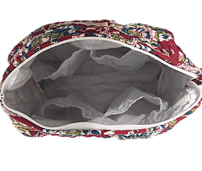 Trousse de toilette, maquillage en block print – intérieur plastifié – 25×14×16 cm