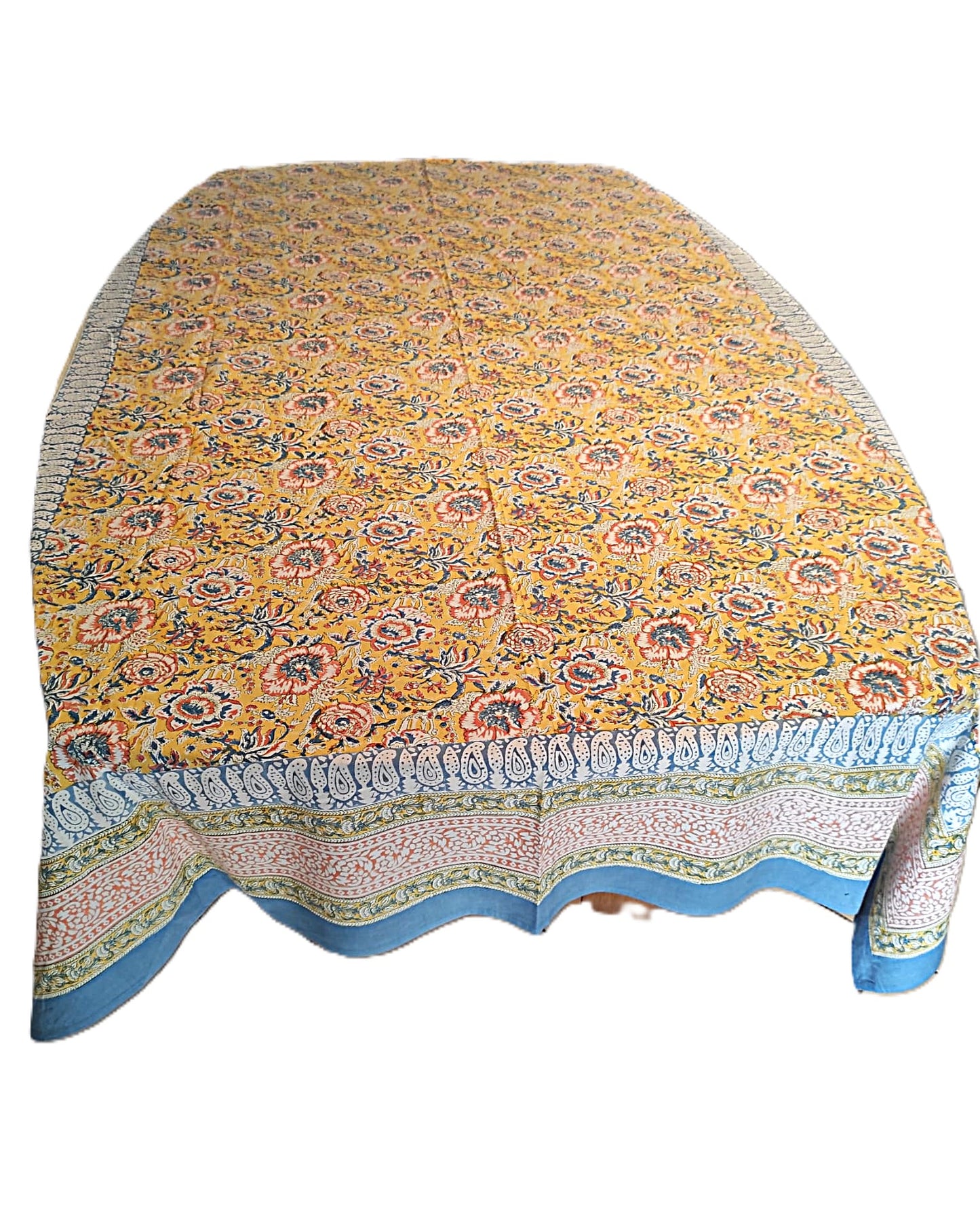 Nappe Coton Block print - 160x230 cms