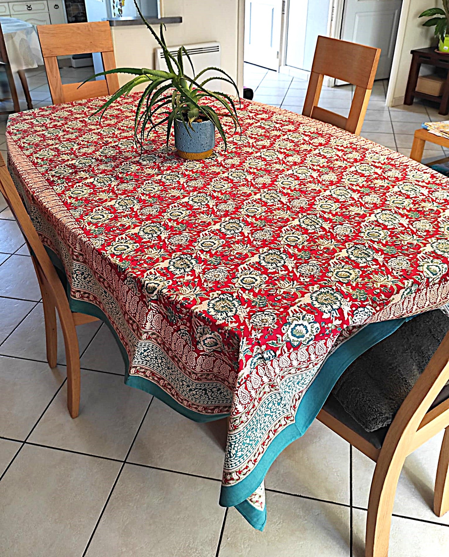 Nappe Coton Block print - 160x230 cms