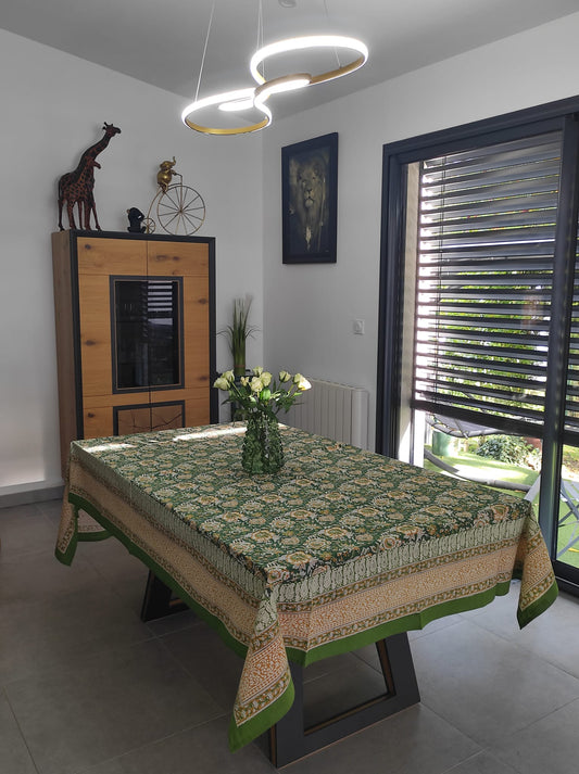 Nappe en coton Block Print 160 x 230 cms