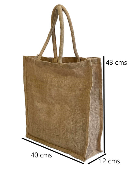Sac en toile de jute – Fabrication artisanale à Kolkata (40 x 43 x 12 cms)